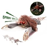 Halloween Animatronic 45" Crawling Zombie - Animated Skeleton Decorations with Sound Activated, Creepy Voice, Spooky Skull Head, Light Up Eyes, Scary Move, Haunted Horror Prop for Indoor, Outdoor