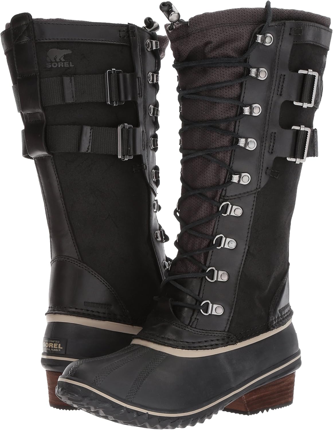  | Sorel Women's Conquest Carly II Snow Boot, Black, Silver Sage, 9 B US | Snow Boots