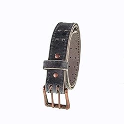 Men’s Classic Leather Belt, Double Prong Retro