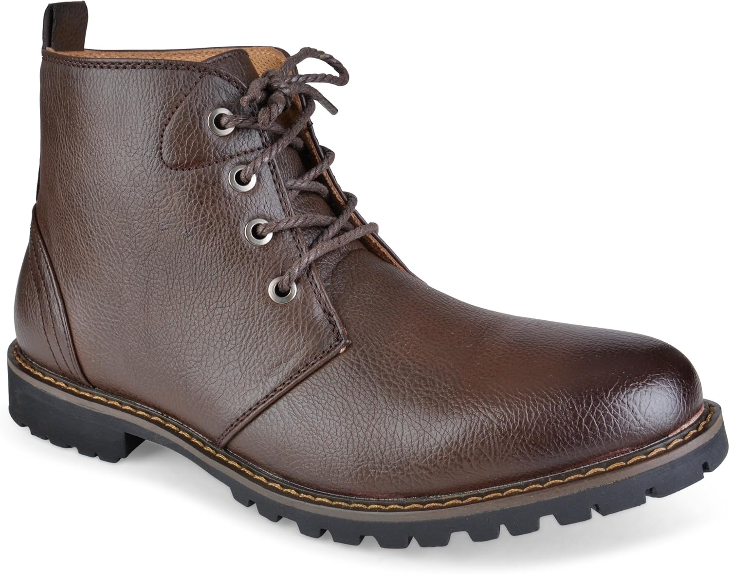 Mens Black/Brown Leather Smart Formal Casual Lace Up Boots Shoes UK