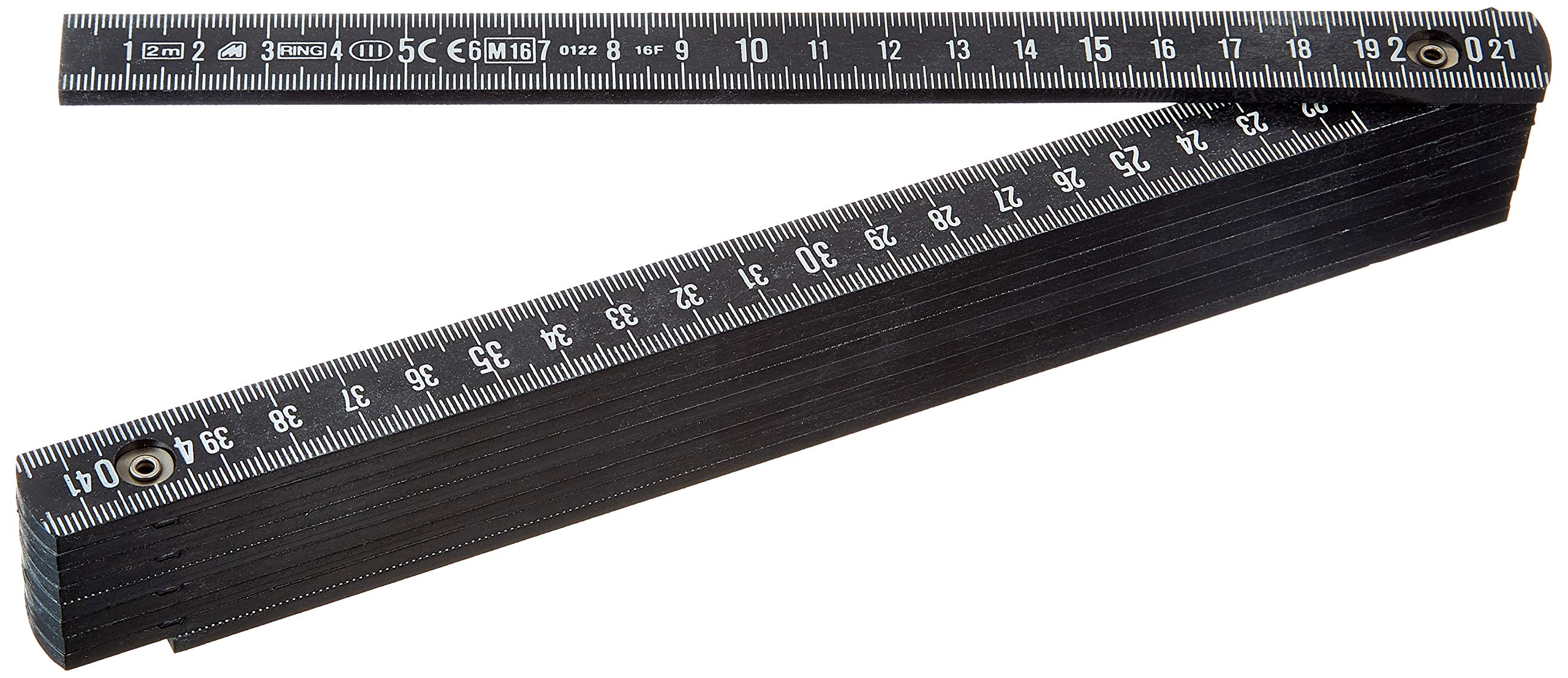 Metrica 18030 Fiberglas folding rule 2m black