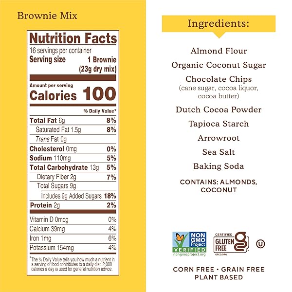 SIMPLE MILLS ALMOND FLOUR BAKING MIX, CHOCOLATE BROWNIE MIX – GLUTEN FREE, PLANT BASED, 12.9 OUNCE (PACK OF 1)