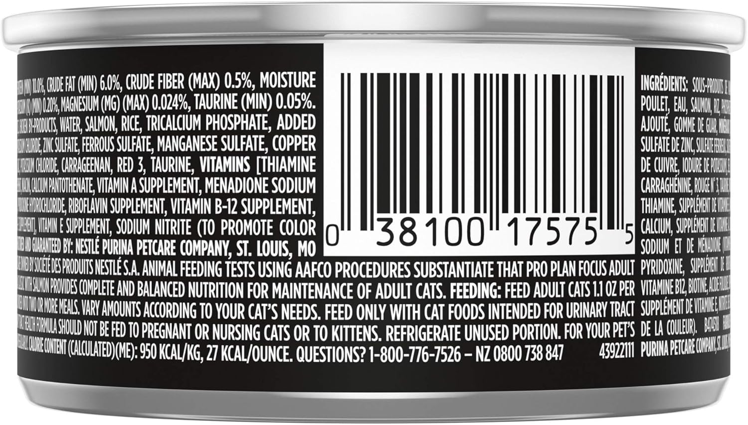 Purina Pro Plan Urinary Tract Health Pate Wet Cat Food, FOCUS Urinary Tract Health Formula With Salmon - (24) 3 oz. Pull-Top Cans : Pet Supplies