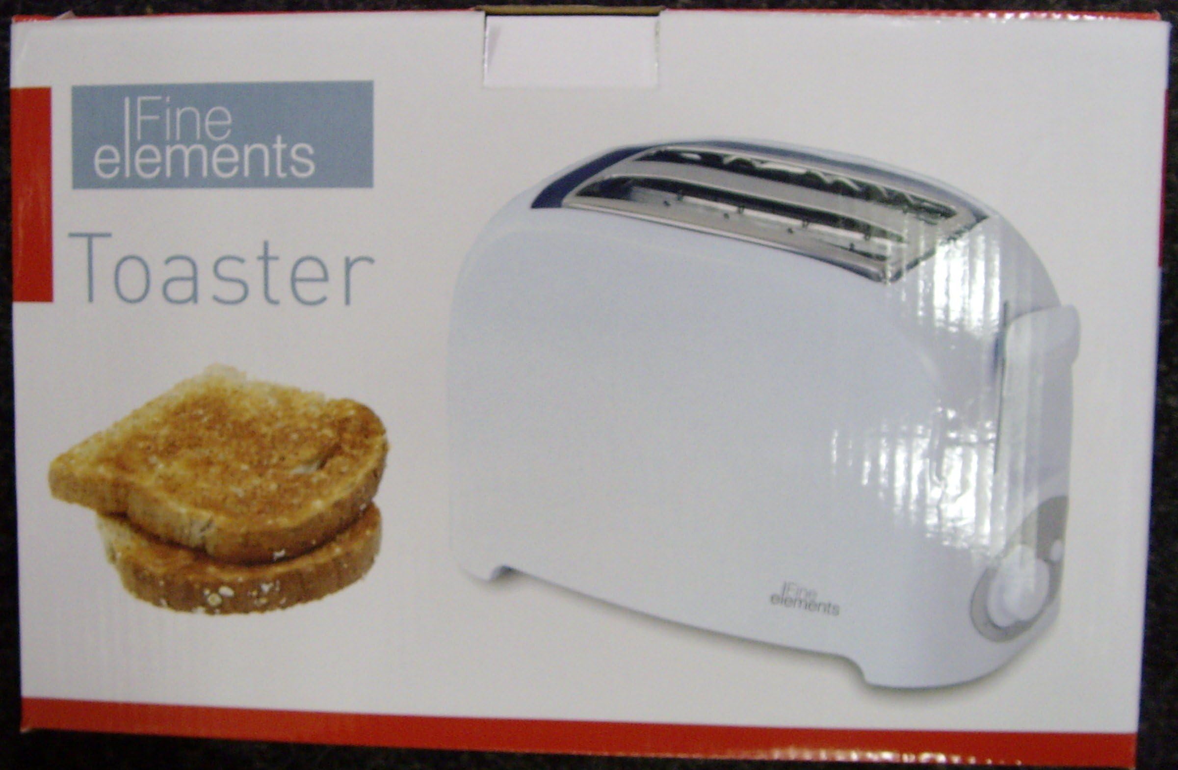 Fine Elements Toaster 2 Slice, With Browning Controls And Cancel Function, Simple Classic Design, White