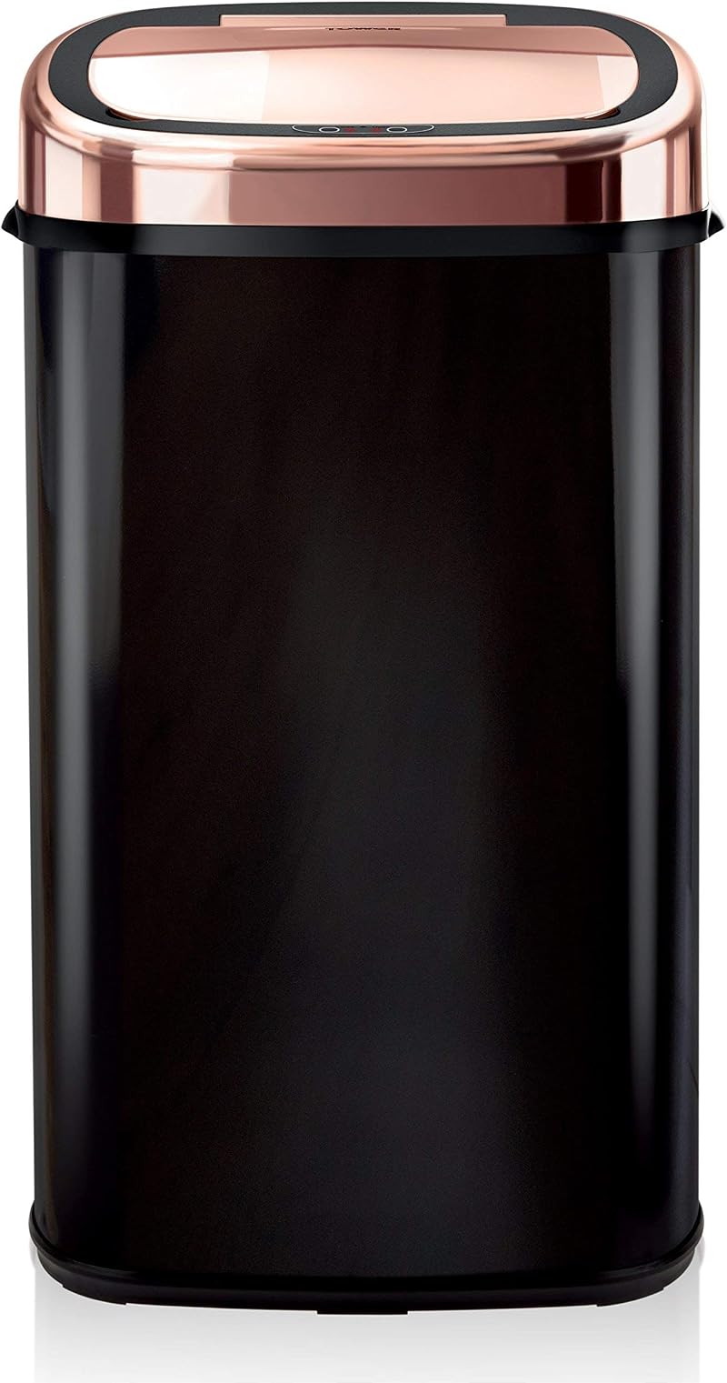 Tower T80904RB Kitchen Bin with Sensor Lid 58 L Rose Gold Black