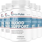 (5 Pack) CircuPulse Capsules - Official CircuPulse Advanced Blood Support Pills Max Strength, Natural Circu Pulse Supplement Health & Wellness Multivitamin Formula Reviews, 300 Capsules for 5 Months