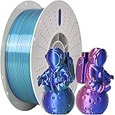 PINBALL Silk PLA 3D Printer Filament 1.75mm Shiny Silk Tricolor Filament 3D Printing PLA Filament Dimensional Accuracy +/- 0.02mm 1 KG Silk Red-Green-Blue