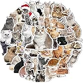 Fuzmo 100 Pcs Cat Stickers, Cute Meme Kitten Stickers for Water Bottles Laptop Guitar Suitcase, DIY Waterproof Vinyl Decals Gifts for Adults Teens Kids Boys Girls