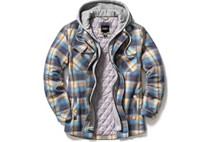 CQR Men's Flannel Shirt Jacket Long Sleeve, Winter Warm Outdoor Casual Plaid Jacket Coat with Pockets