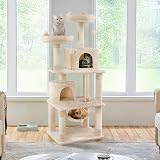 Yaheetech 158cm Multi-Level Cat Tree Beige with Condos Perches Hammock view 3