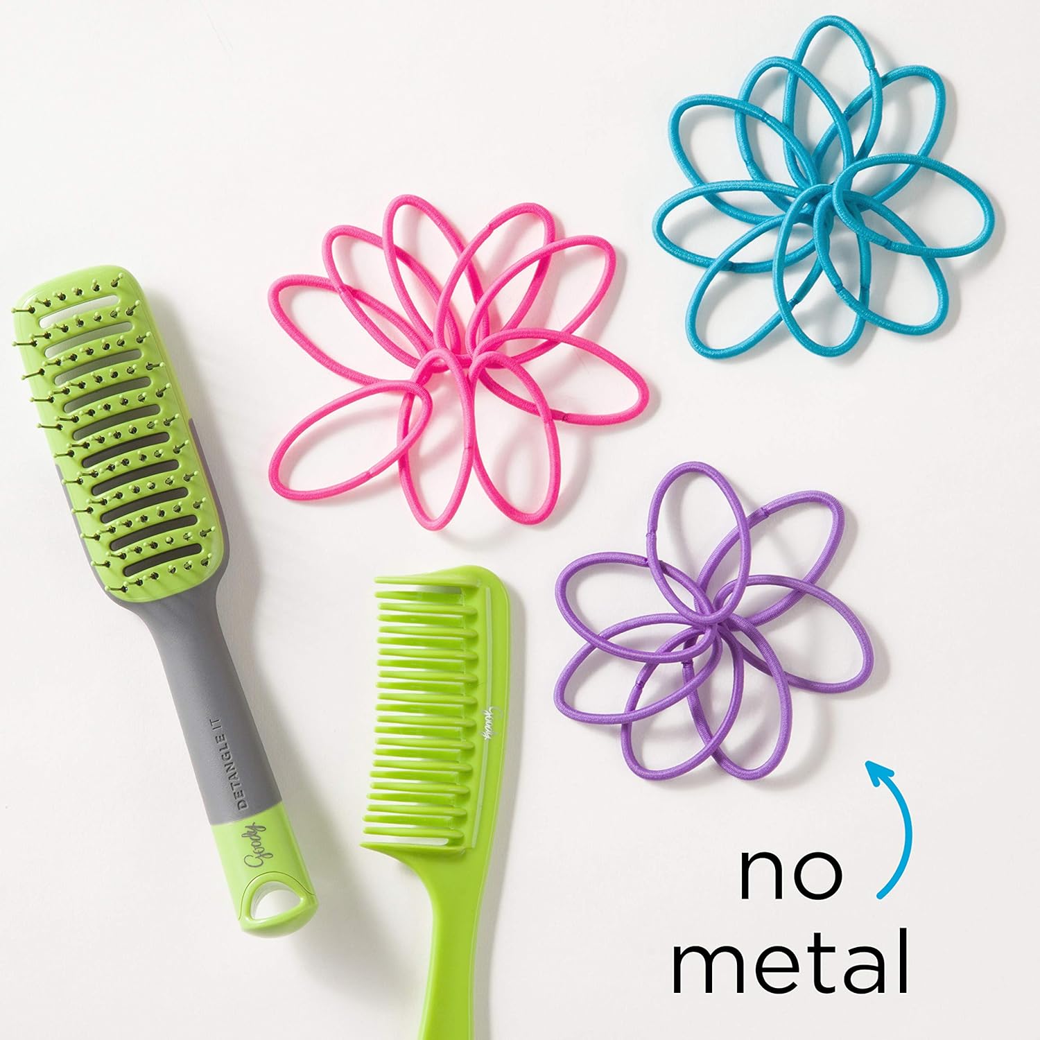 Goody Girls Ouchless Hair Elastics Perfect for Girls with Fine Hair, Curly Hair or Sensitive Scalps (60 Pieces) (Assorted in Brights and Pastels) : Ponytail Holders : Beauty