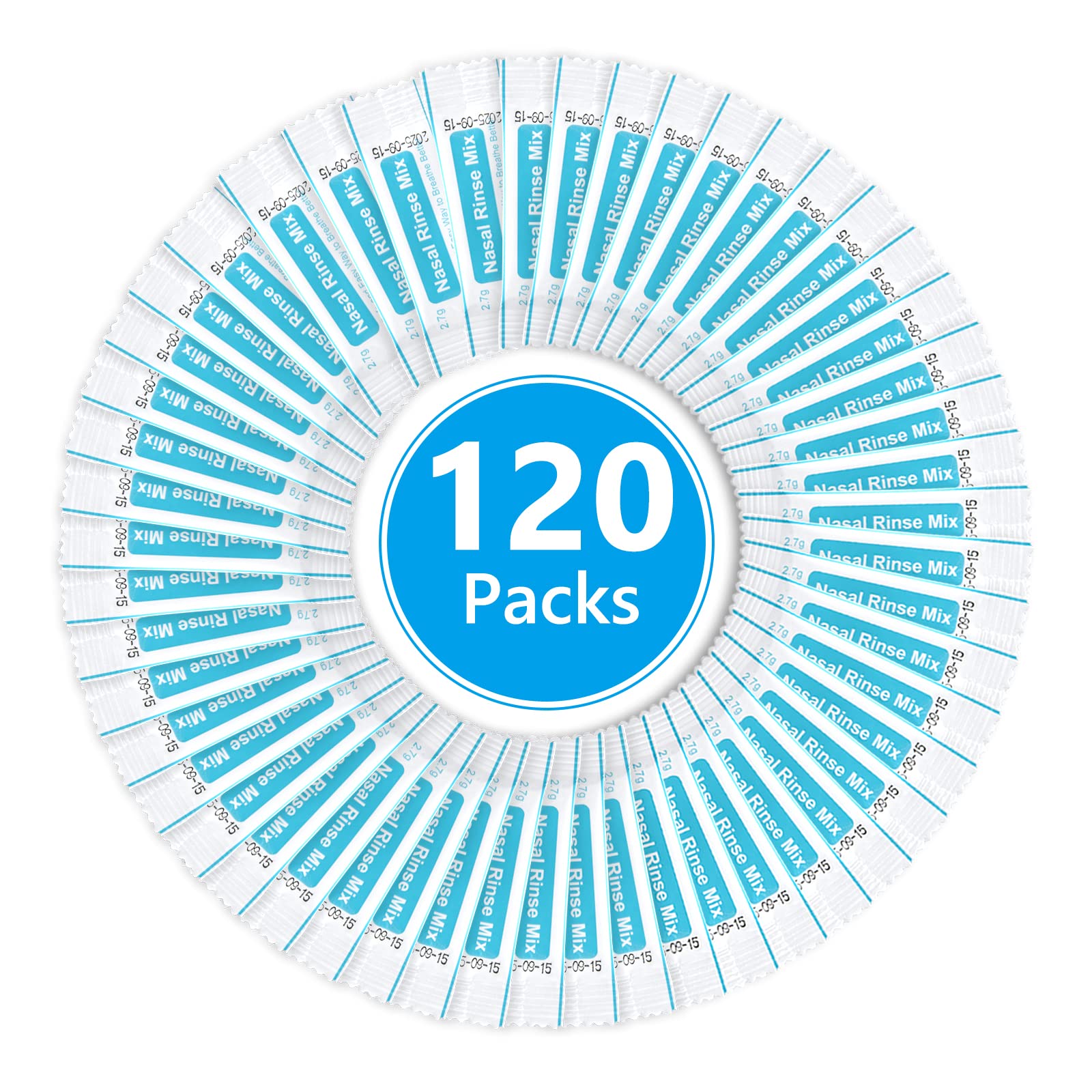 URAQT Nasal Rinse Salt, 120 Packs Nasal Irrigation Salt, Cleaning Mix Portable Sinus Rinse Salt, Natural Nasal Sinus Rinse Refill Packets Sinus Relief, Nose Wash Salt for Nasal Wash Irrigation