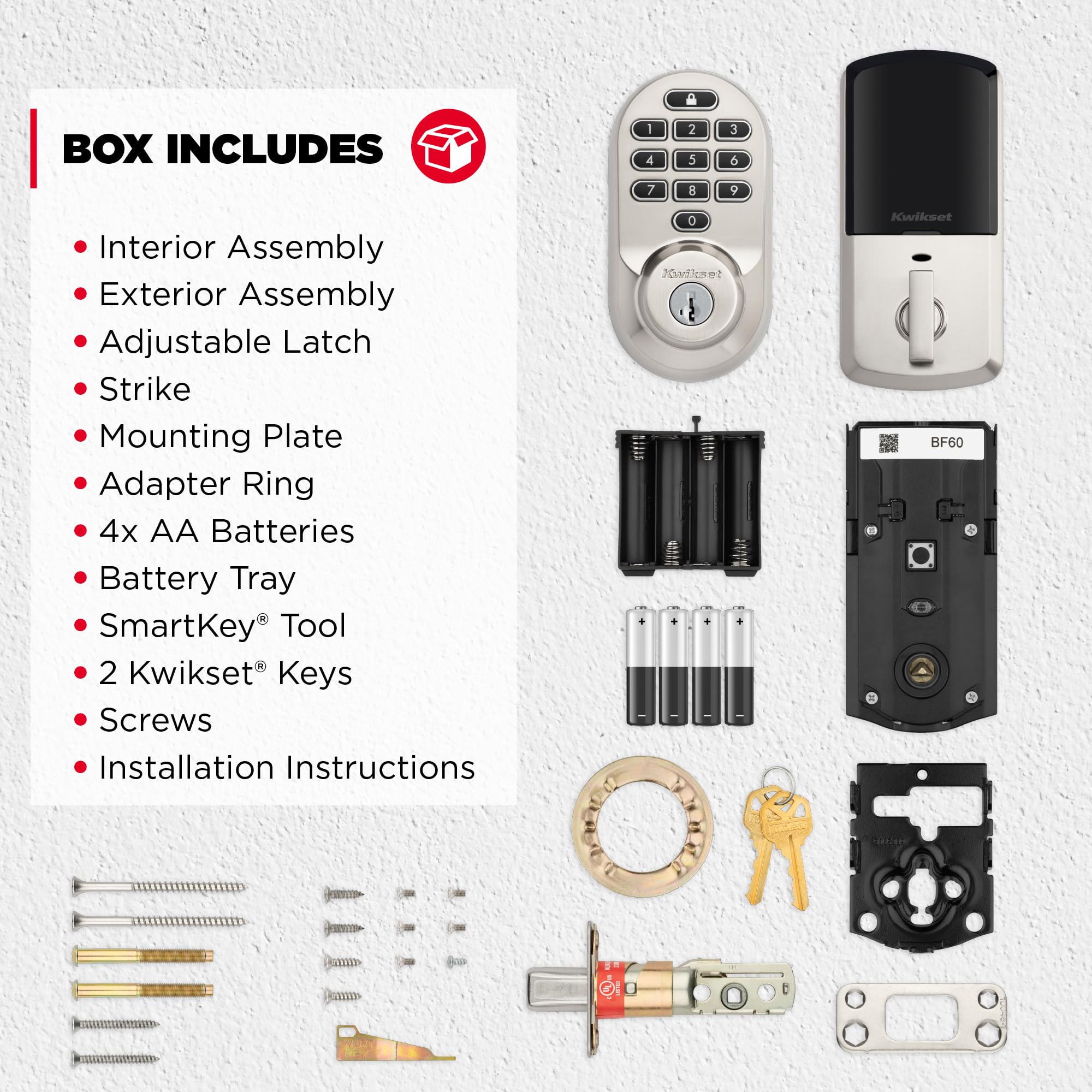 Kwikset Halo Wi-Fi Smart Lock, Keyless Entry Door Deadbolt, Geofence Auto-Unlock, Grade AAA Certified, No Hub Required Easy Install, Satin Nickel Lifetime Finish Warranty, Backlit Keypad - View 9