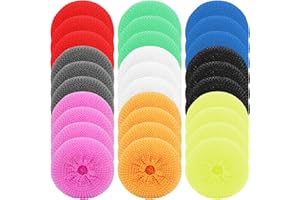 Plastic Scrubbers for Dishes, 30PCS Non Scratch Plastic Pot Scrubber, Reusable Scouring Pad for Kitchen, Random Color
