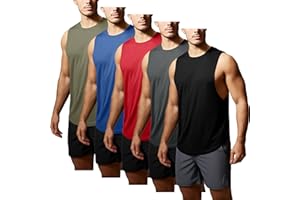 GYM REVOLUTION Men's 5 Pack Workout Tank Tops Muscle Gym Sleeveless Shirts