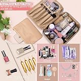 HCFGS Travel Makeup Bag with Detachable Pouch & Brush Holder Grey view 2