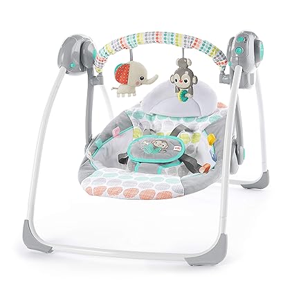 best baby swings under $100--Bright Starts Whimsical Wild Portable Compact Automatic Swing with Melodies