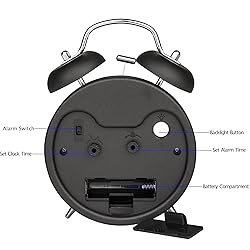 Peakeep 4 Inches Twin Bell Loud Alarm Clock for