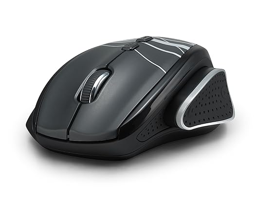 aLLreLi M535 Optical Wireless Mouse - 7 Programmable Buttons, Thumb Adjust Button, Cursor Positioning Patent Technology, Intelligent Power, 16 Channel