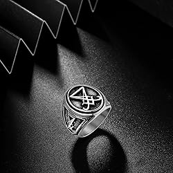 Hipunk Sigil of Lucifer Satanic Ring - Men Gothic