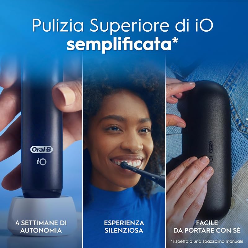 iO 2 Spazzolino Elettrico, con 1 Testina di Ricambio, Nero