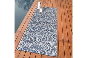 Keen Home Design Terrace Outdoor Runner Rug - 2x8 Washable Indoor/Outdoor Rug for Patio, Kitchen, Balcony, Beach, Garden, Deck and Porch, Size: 2'2"x7'7"