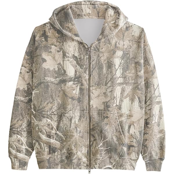 Burnside Adult Full-Zip Camo Hoodie M GREEN CAMO at Amazon Men's