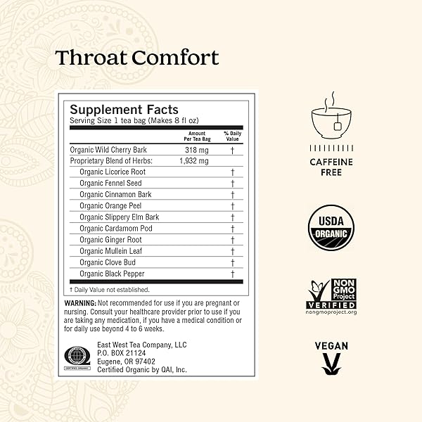 YOGI TEA ORGANIC THROAT COMFORT TEA, 16 CT