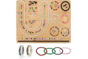 Catcan Bead Boards for Jewelry Making, New Upgrade Bamboo Bracelet Beading Board Bracelet Measurement Board Jewelry Making Tray for Bracelet, Necklaces, Jewelry Making DIY Design (15 X 11.5 in)