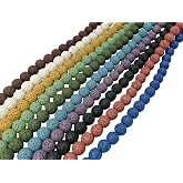 PAMIR TONG 8mm Rock Lava Beads 100pcs for Essential Oil Diffuser | The natural round lava beads is lightweight&mdash;perfect for aromatherapy diffuser bracelets, necklaces &amp; DIY jewelry crafts
