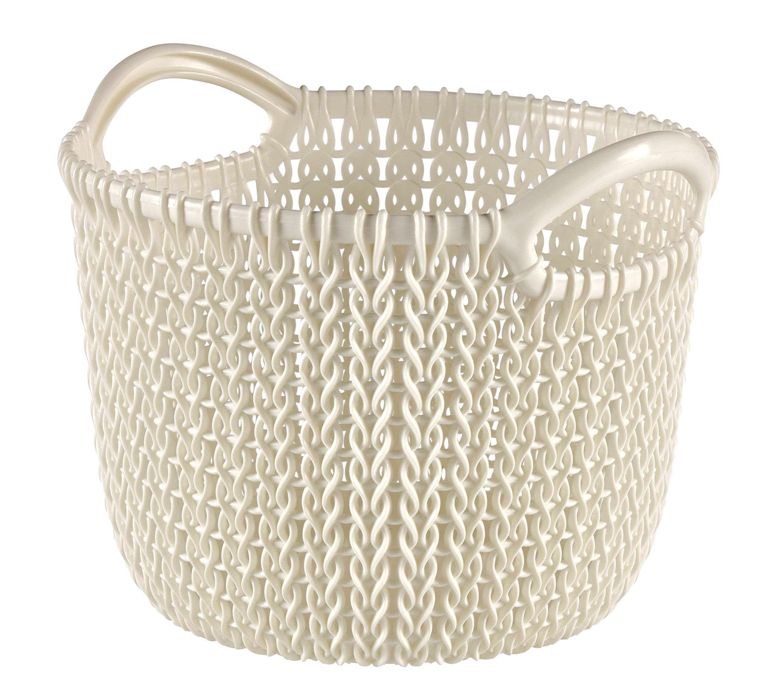 Curver "Knit Basket Round, Oasis White, 20.4 x 19.5 x 15.9 cm