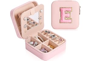 SEFORICO Valentines Day Gifts | Personalized Travel Jewelry Case Portable Jewelry Box with Mirror Small Jewelry Organizer Tra