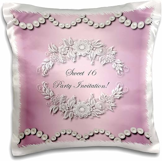 Amazon Com 3d Rose Pc 33054 1 Sweet 16 Party Invitation Pillow