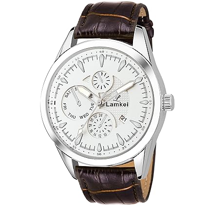 Imported Chronograph Display White Dial Brown Leather Strap Men�s Watch � LMK-0064