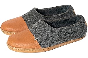 BureBure Felted Wool Women Clogs with Natural Edge Leather or Suede Toe Caps