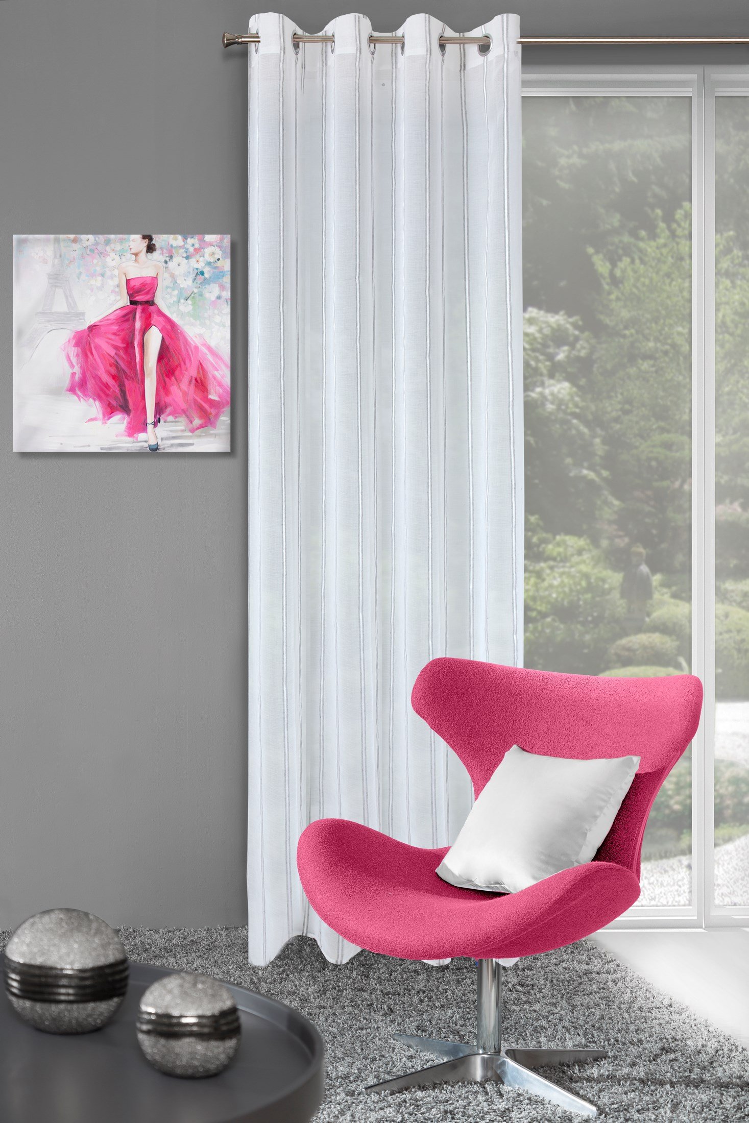 Eurofirany Curtain, Polyester, White, 0.02 x 140 x 250 cm