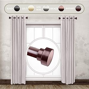 Rod Desyne 1" Side Curtain Rod, 12-20 inch (Set of 2), Mahogany