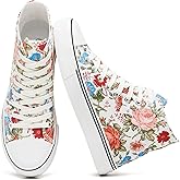 yageyan Womens High Top Canvas Sneakers Fashion Lace up White Shoes for Women Casual Classic