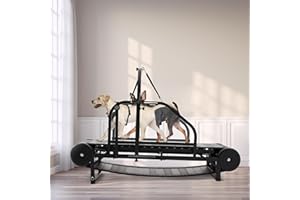 MOYSOON Dog Treadmill for Medium Dogs,Large Dogs,Adjustable Ramp Canine Running Slatmill Machine with Pedometer for Exercise & Healthy & Fit Pet Life,Dog Slatmill for up to 350 lbs