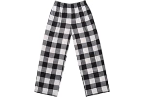 Ekouaer Pajama Pants for Boys Soft Pajama Pants Plaid Long Pj Pants Cute Elastic Waist Bottoms Kids Pj Pants 6-14 Years