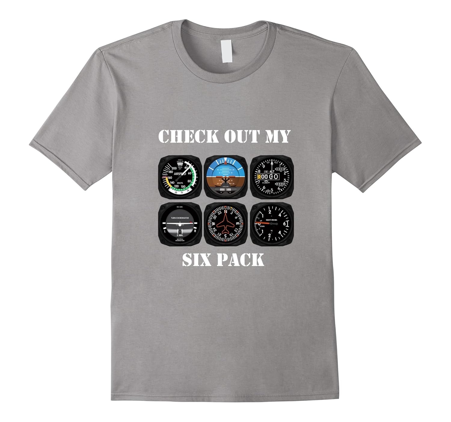 Pilot Aviation Check Out My Six Pack Flying Airplane TShirtCL Colamaga