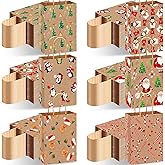 Yeaqee 120 Pcs Christmas Kraft Paper Gift Bags Bulk with Handle Assorted Holiday Xmas Bags for Christmas Gift Presents Wrap Xmas Party Favor Supplies Decoration