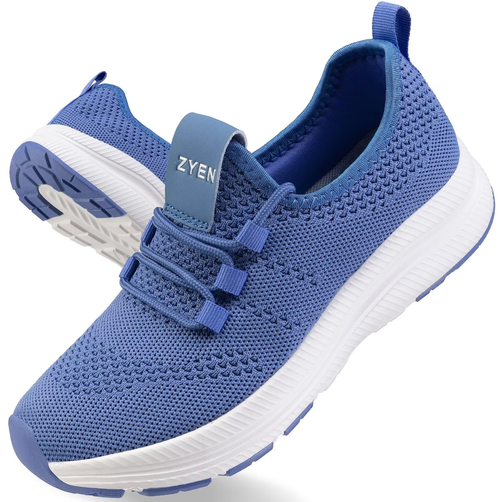Photo 1 of ZYEN Wide Toe Box Shoes Women Non-Slip Ultra Light Running Sneakers Extra Wide Feet Arch Support Walking Shoes Tennis Diabetes Breathable Gym Workouts 8813 Blue 36