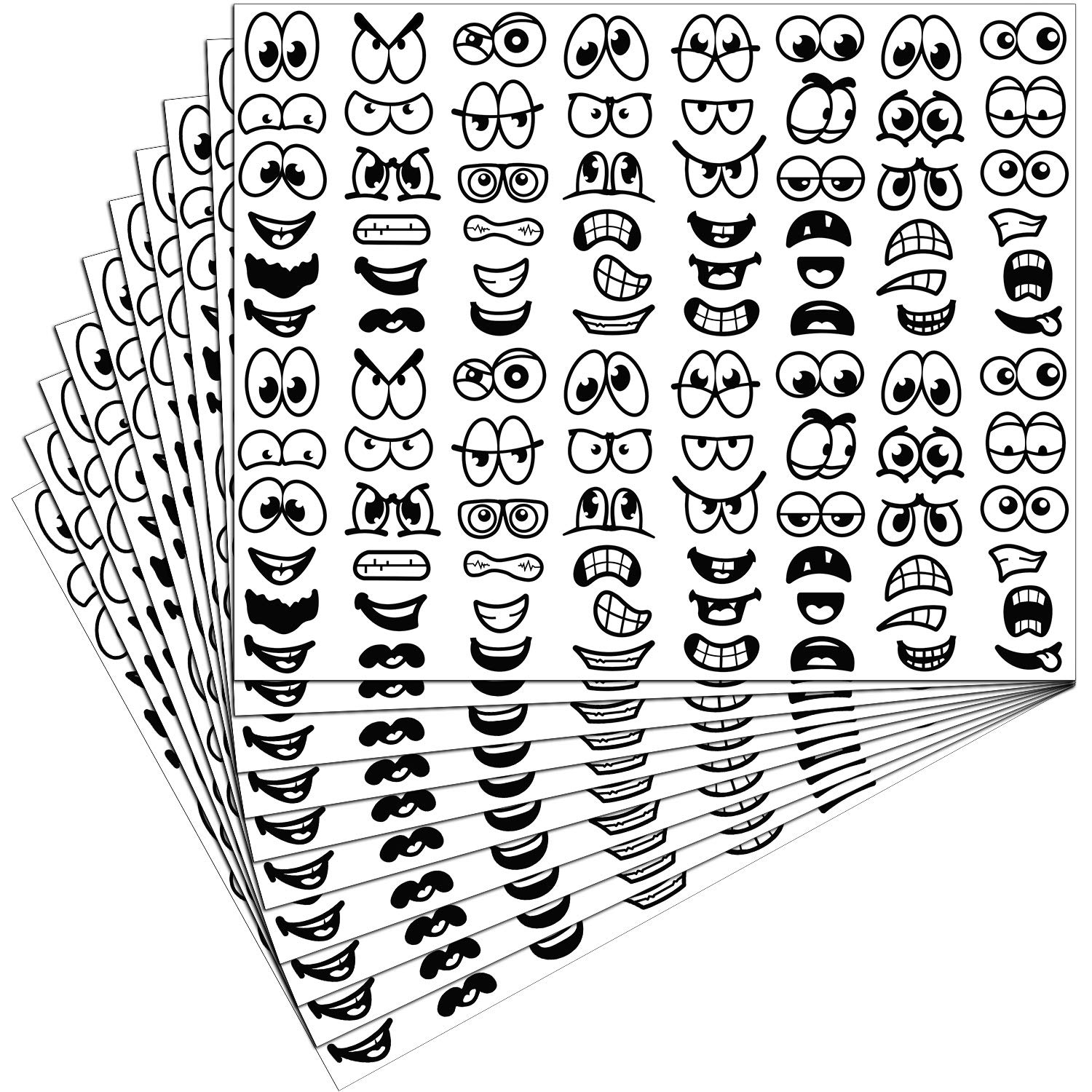 Outus 960 Pieces Halloween Stickers Eyes Mouth Stickers Cartoon Stickers Labels for Art Craft DIY Scrapbook()