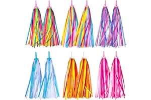 Mlurcu Bike Streamers Kid's Bike Tassels Bicycle Handlebar Streamers Colorful Ribbon Streamers Bike Decorations Scooter Bicycle Tricycle Handle Grips Accessories for Girls Boys