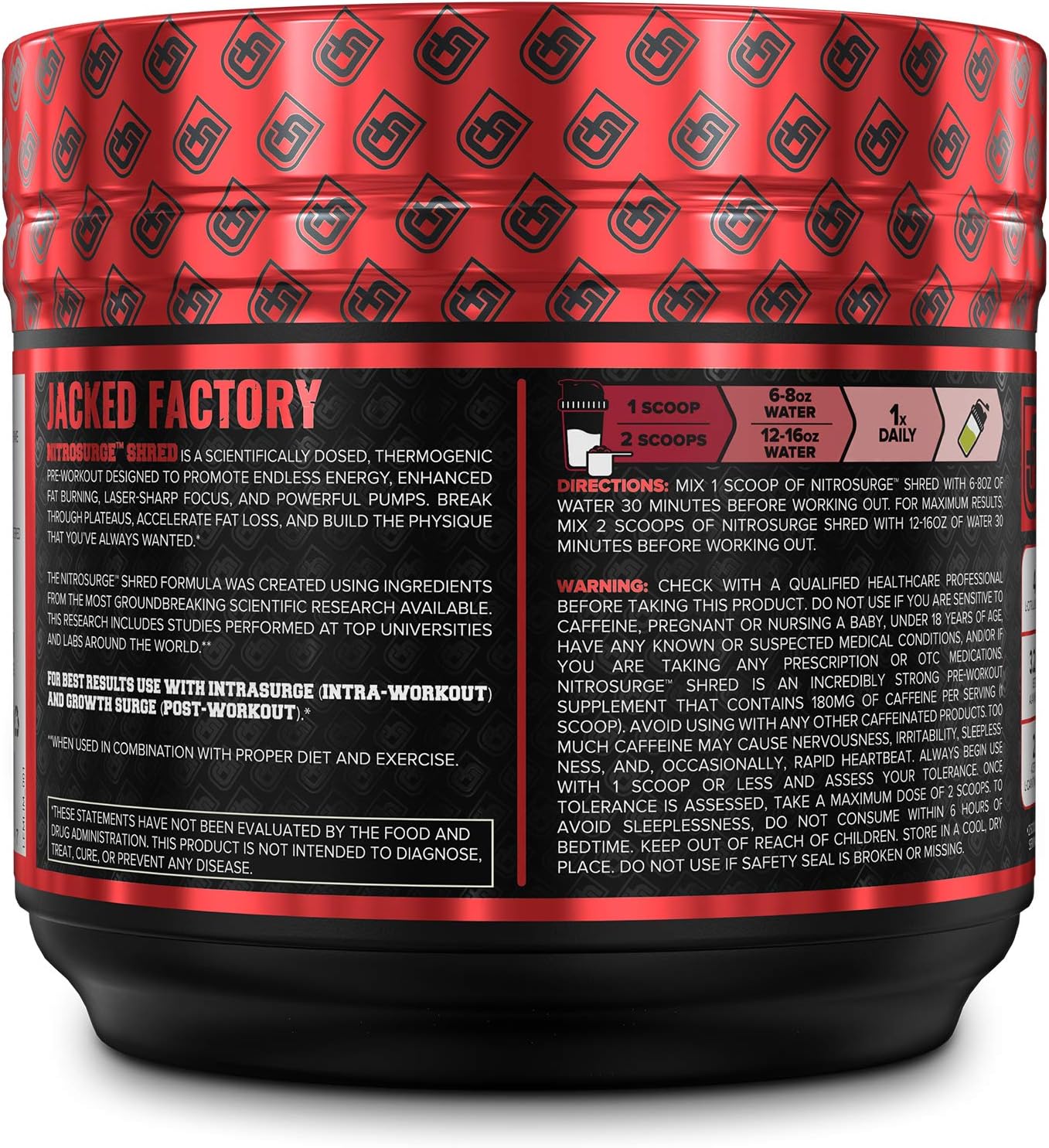 NITROSURGE Shred Pre Workout Supplement - Energy Booster, Instant Strength Gains, Sharp Focus, Powerful Pumps - Nitric Oxide Booster & PreWorkout Powder - 30Sv, Lemon Lime: Health & Personal Care