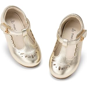 THEE BRON Girl's T-Strap Flats Toddler/Little Kid Ballet Mary Jane Party Dress Shoes