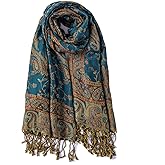 AUSEKALY Pashmina Feel Shawls Wraps for Women Rave Scarf Soft Silky Reversible Men Scarves