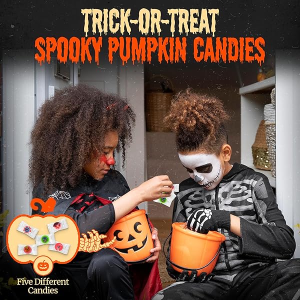 120 PCS HALLOWEEN SMALL HARD CANDY – PACKED IN A PUMPKIN JAR – INDIVIDUALLY WRAPPED THEMED COLORS & DESIGNS – TRICK OR TREAT CANDIES – BULK CANDY’S GREAT USE, FOR KIDS, TRICK OR TREAT, PARTY FAVOR, CLASSROOMS, GOODIE BAGS (HALLOWEEN)