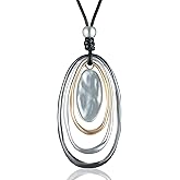 COOSTUFF ANNA Womens Multilayer Pendant Necklaces Vintage Jewelry Fashion Long Sweater Necklace for Woman